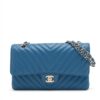 Chanel V Stitch Lambskin Double flap Double chain bag Blue Gold Metal fittings 2716445601
