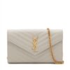 Saint Laurent Monogram Leather Chain wallet White 3778281