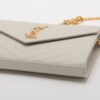 Saint Laurent Monogram Leather Chain wallet White 3778283
