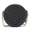 Saint Laurent Paris Chevron Vinyl Leather Chain shoulder bag Black 6104362