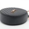 Saint Laurent Paris Chevron Vinyl Leather Chain shoulder bag Black 6104363