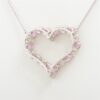 Tiffany Sentimental Heart Large diamond Pink sapphire Necklace Pt950 7.8g2