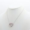 Tiffany Sentimental Heart Large diamond Pink sapphire Necklace Pt950 7.8g5