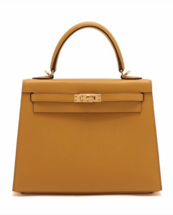 Kelly 25 Hermes Veau Epsom Jaune d'or C 2018