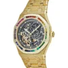 Audemars Piguet Royal Oak 15412BA.YG.1224BA.01 Rainbow Baguette Frosted Yellow Gold Double Balance Whee2