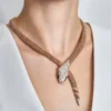 BVLGARI Serpenti Necklace Rose Gold Diamonds and Black Onyx 3584342