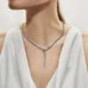 BVLGARI Serpenti Viper Slim Necklace White Gold Full Pavé Diamonds 3510902