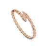BVLGARI Serpenti Viper Thin Bracelet Rose Gold Full Pavé Diamonds 3537921