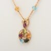 Bvlgari Astrale Cerchi Colored stone diamond Necklace 750(YG) 20.0g Small stone scratches Chipped2