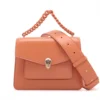 Bvlgari Serpenti Leather 2way shoulder bag Orange With mirror1 (1)