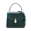 Bvlgari Serpenti Python Embossing 2 Way Handbag Dark green Mirror 1