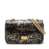Chanel 2.55 Moc croc Single flap Double chain bag Black Gold Metal fittings 283529321