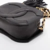 Chanel Coco Mark Lambskin Chain Shoulder Bag Fringe Black3