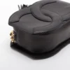 Chanel Coco Mark Lambskin Chain Shoulder Bag Fringe Black4
