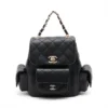 Chanel Matelasse Caviarskin Chain backpack Black Gold Metal fittings HE20C967