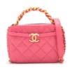 Chanel Matelasse Leather 2way shoulder bag Pink Gold1