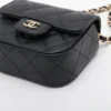 Chanel Mini Mini Matelasse Caviar Skin Chain Shoulder Bag Black3