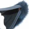 Fendi Auroc Fur × Leather Shoulder bag Navy blue 8BS06807