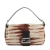Fendi Mamma Baguette Leather & Cowhide Shoulder Bag Brown1