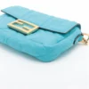 Fendi Mini Bucket ZUCCa Leather Chain shoulder bag Blue 8BS0173