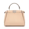 Fendi Mini Peek-a-boo Selleria Leather 2way handbag Beige 8BN2442