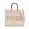 Fendi Sunshine Leather Tote Bag Beige 8BH3861