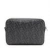 Fendi ZUCCa Cam camera case Medium PVC & leather Shoulder Bag Black 7M02862