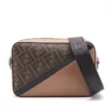 Fendi ZUCCa Cam camera case Medium PVC & leather Shoulder Bag Brown 7M02861