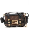 Fendi ZUCCa Coating leather 2way shoulder bag Black × Brown 8BS0341