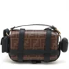 Fendi ZUCCa Coating leather 2way shoulder bag Black × Brown 8BS0342