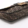 Fendi ZUCCa Mamma Baguette Canvas & Leather 2 Way Shoulder Bag Brown 8BR771 Slightly powdery4