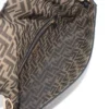 Fendi ZUCCa Mamma Baguette Canvas & Leather 2 Way Shoulder Bag Brown 8BR771 Slightly powdery6