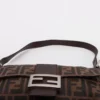 Fendi ZUCCa Mamma Baguette Canvas & Leather Shoulder Bag Brown Rank ＡＢ6