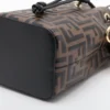 Fendi ZUCCa Mon Tresor Mini Leather 2 Way Shoulder Bag Black × Brown 8BS0103