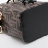 Fendi ZUCCa Mon Tresor Mini Leather 2 Way Shoulder Bag Black × Brown 8BS0104