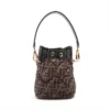 Fendi ZUCCa Mon Tresor Mini Nylon & Leather 2way shoulder bag Black × Brown 8BS010 2