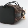 Fendi ZUCCa Mon Tresor Mini Nylon & Leather 2way shoulder bag Black × Brown 8BS010 3