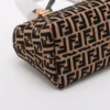 Fendi Zucchino By The Way Mini Leather x fabric 2way handbag Brown x black 8BS0674