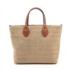 Gucci Patch Raffia x leather Straw bag Beige×Brown 7796712