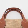 Gucci Patch Raffia x leather Straw bag Beige×Brown 7796716