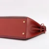 Hermes Kelly 32 Box calf Maron Foncé x Rouge Ash x Brick Gold Metal fittings □C 199903