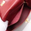 Hermes Kelly 32 Box calf Maron Foncé x Rouge Ash x Brick Gold Metal fittings □C 199908