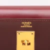 Hermes Kelly 32 Box calf Maron Foncé x Rouge Ash x Brick Gold Metal fittings □C 199909
