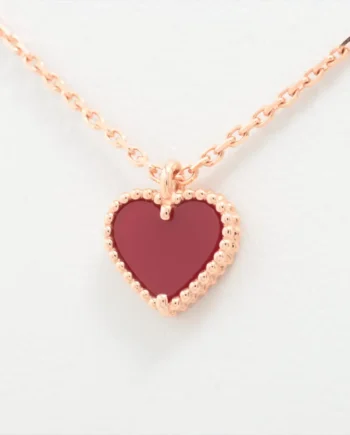 Sweet Alhambra heart Carnelian Necklace Van Cleef & Arpels