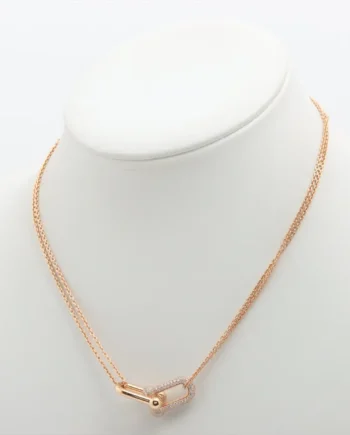 Tiffany Hardware double link diamond Necklace