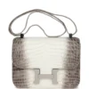 Hermès Constance Himalaya Niloticus Crocodile Palladium Hardware