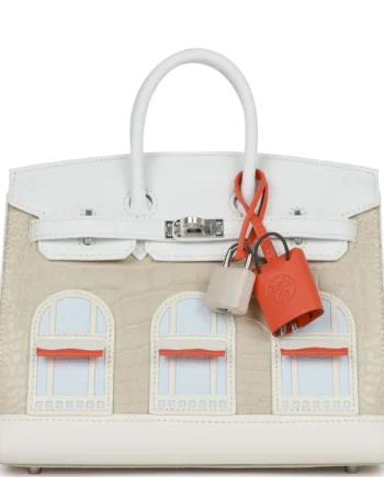 Birkin 20 Alligator Palladium Hermès Sac Faubourg Hardware