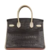 Birkin 30 Beton Alligator Hermès Graphite Gold Hardware