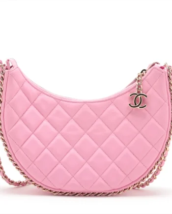 Chanel Matelasse Lambskin ShoulderBag Pink Gold Metal