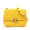 Chanel Mini Matelasse Lambskin Chain Shoulder Bag Yellow Gold Metal Fittings